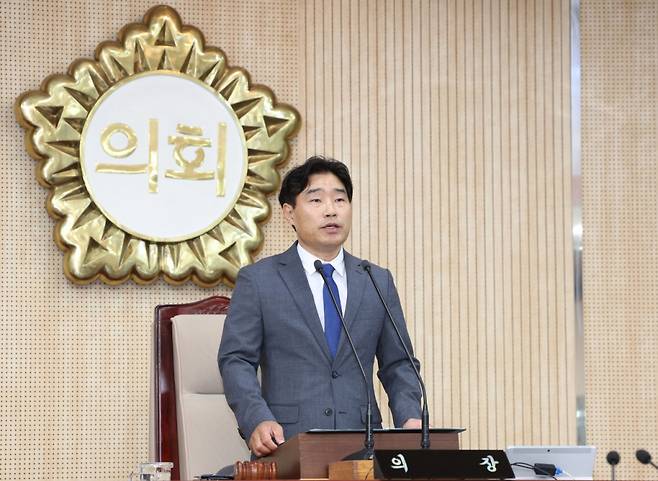 경기도 고양시의회 제9대 후반기 의장으로 선출된 김운남 의원./사진제공=고양시의회