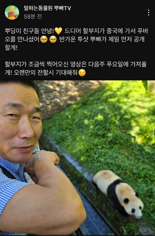 유튜브 채널 '말하는 동물원 뿌빠TV' 갈무리