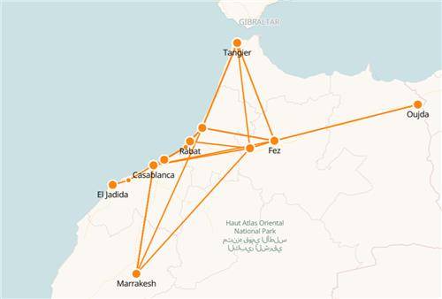 모로코 철도망 [모로코 철도청 홈페이지 캡처. 재판매 및 DB 금지]
