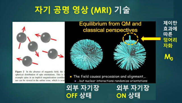 사진 내 솜털같은 덩어리(양자)에서 튀어나온 자화가 0의 상태를 나타내는 큐비트이다. (그래픽=고려대)