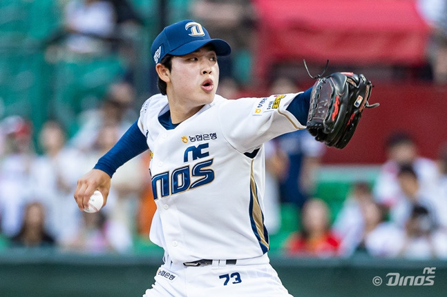 NC 목지훈이 5일 열린 2024 KBO 퓨처스 올스타전에서 투구하고 있다. /사진=NC 다이노스 제공