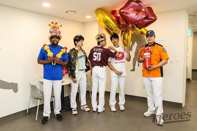 2024 KBO 올스타전에 출전한 키움 선수들. 왼쪽부터 로니 도슨, 김혜성, 하영민, 송성문, 조상우. 키움 제공