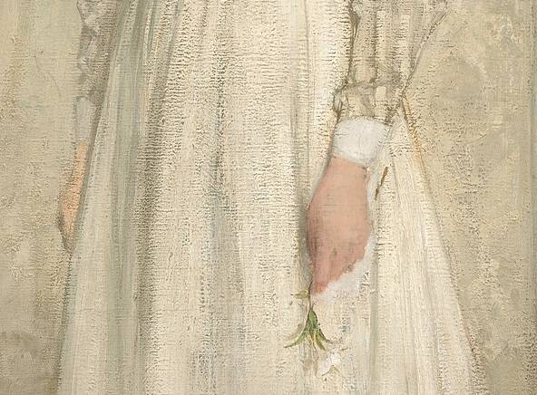 제임스 휘슬러, 흰색 교향곡 1번 흰색 옷을 입은 소녀(하얀 소녀), 1863, 캔버스에 유채, 213x107.9cm, [내셔널 갤러리 오브 아트]