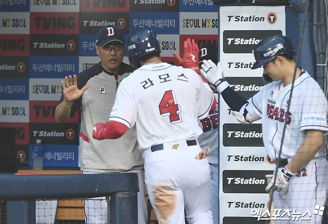 두산 외야수 라모스는 12일 잠실구장에서 열린 '2024 신한 SOL Bank KBO 리그' 삼성과 주말 3연전 첫 번째 경기에서 3번타자 우익수로 선발 출전했다. 3회말 솔로 홈런을 쳤지만, 팀 패배를 막지 못했다. 잠실, 박지영 기자