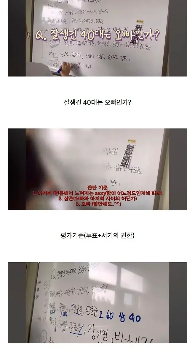 여고생들 "잘생긴 40대는 오빠인가?" . vote
