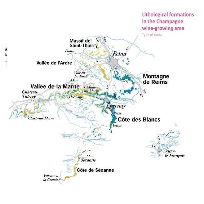 상파뉴 중심 산지 토양.&nbsp;샴페인협회