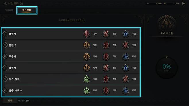 태그별로 분리된 어빌리티