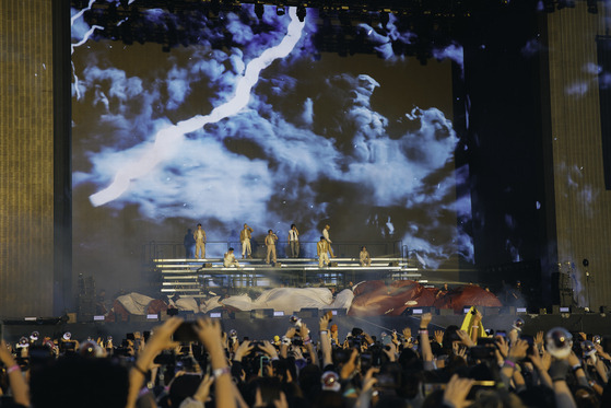 Boy band Stray Kids performing at the British Summer Time Hyde Park in London on July 14 [JYP ENTERTAINMENT]