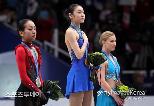 (왼쪽부터) 아사다 마오, 김연아, 조아니 로셰트 / 사진=Gettyimages 제공