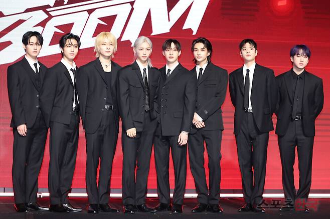 새 미니앨범 '에이트'(ATE) 발매 기념 기자간담회에 참석한 그룹 스트레이 키즈(Stray Kids) ⓒ이혜영 기자 lhy@hankooki.com