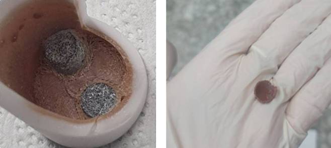 'LK-99 검증위원회'에 참여한 연구진이 합성한 LK-99. 검증위는 4개월간 검증을 통해 LK-99가 상온 초전도체가 아니라는 결론을 내렸다./LK-99 검증 백서