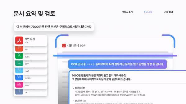 슈퍼로이어 문서 요약 및 검토 기능 / 출처=로앤컴퍼니