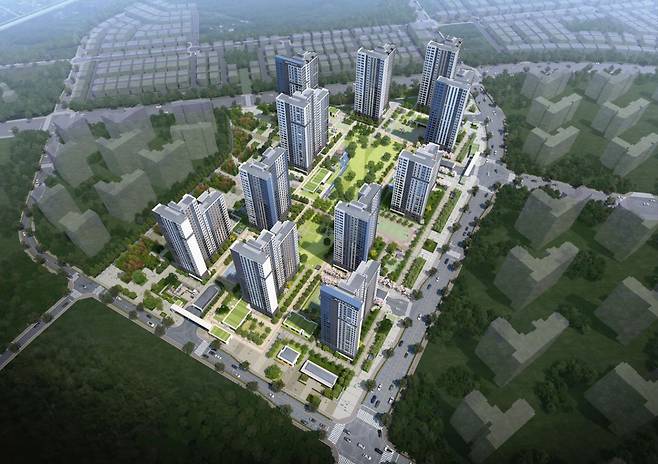 ‘평택고덕 A64블록 민간참여 공공주택건설사업’ 조감도. [금호건설 제공]