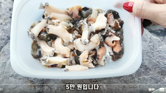 '5만원 해산물 바가지 요금' 유튜브 영상. 유튜브 '부산여자하쿠짱TV' 캡처