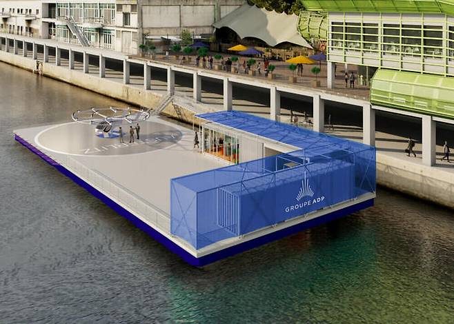 센 강에 설치될 버티포트의 이미지. ADP 제공