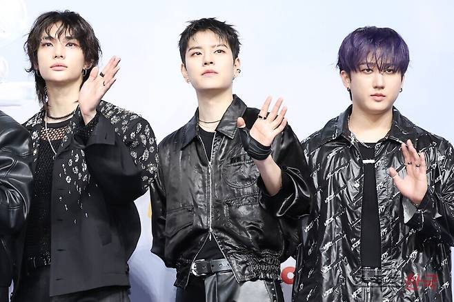 &nbsp;'2024 SBS 가요대전 Summer' 블루카펫 행사에 참석한 그룹 스트레이 키즈(Stray Kids). ⓒ이혜영 기자 lhy@hankooki.com