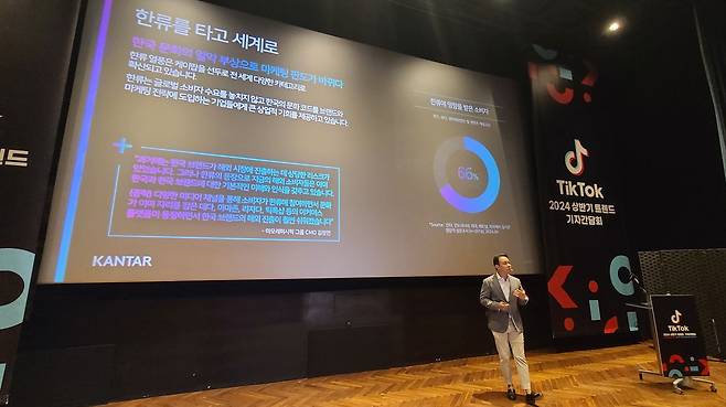 차상훈 칸타코리아 미디어솔루션 이사가 '숏폼 시대의 한류: 짧고 강력한 콘텐츠로 승부하다'를 발표하고 있다. /뉴스1
