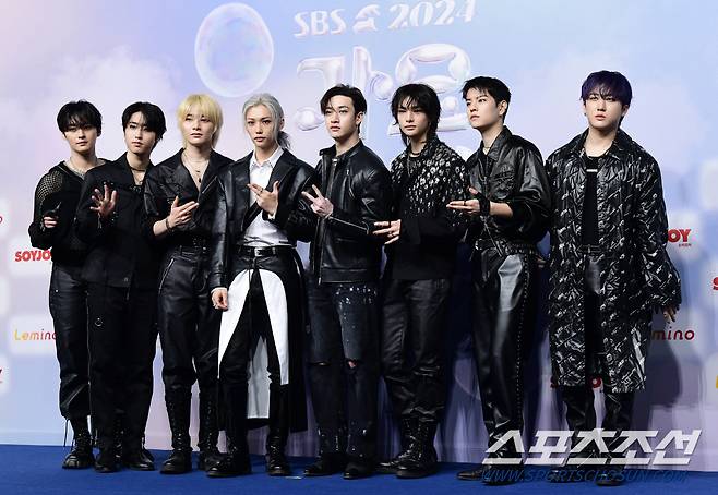 21일 인천 영종도 인스파이어 아레나에서 열린 '2024 SBS 가요대전 Summer' 블루카펫. 포즈를 취하고 있는 스트레이 키즈 멤버들. 인천=송정헌 기자songs@sportschosun.com/2024.07.21/