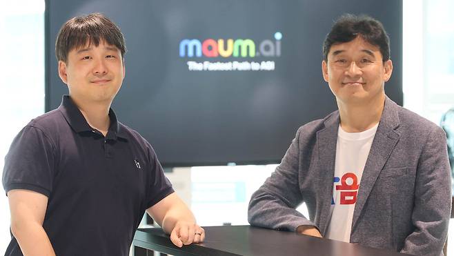 마음AI 유태준 대표(오른쪽)와 최홍섭 기술총괄 대표.  이충우 기자