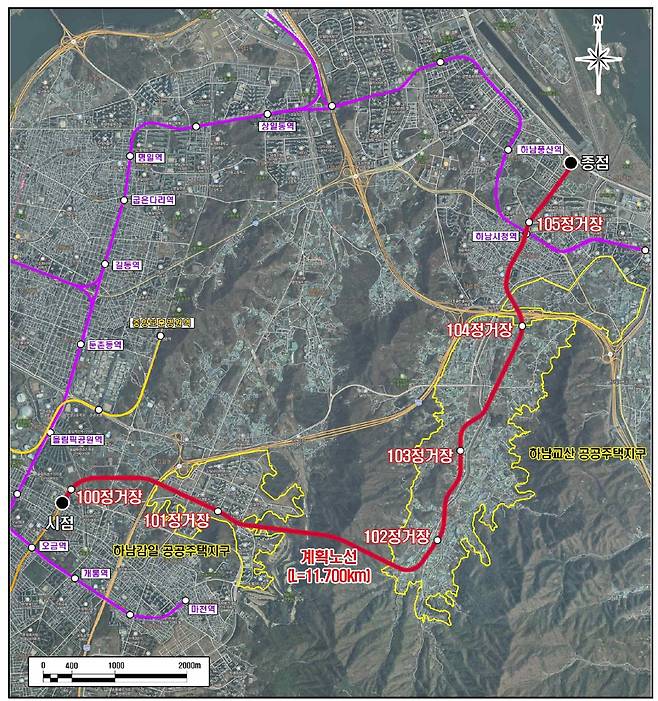 송파하남선 계획 노선도 [송파구 제공]