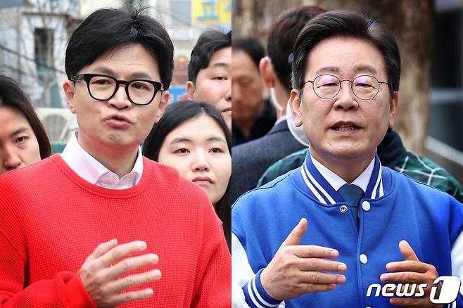 한동훈 국민의힘 대표와 이재명 전 더불어민주당 대표. /뉴스1 ⓒ News1 ,송원영 기자