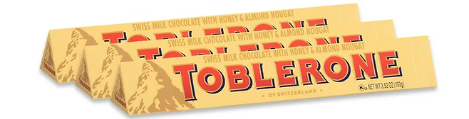 크라프트 푸드의 스위스 지사에서 생산하는 초콜릿 ‘토블론’. 독일·이탈리아·독일어권 스위스 지역에서는 토블레로네라고 읽는다. 제2차 세계대전 때 스위스는 추축국의 탱크 침공을 저지·지연하기 위한 용치(龍齒, 용의 이빨 모양의 방어시설)를 많이 만들어두었는데, 그 모양이 딱 토블론인지라 ‘토블론 라인’이라는 달콤한 이름이 붙었다. [사진 출처=크라프트 푸드]