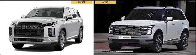 현대차 '팰리세이드 풀체인지' 예상도 (출처 : 뉴욕맘모스)