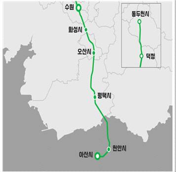 GTX-C 연장 노선도. 대전일보DB