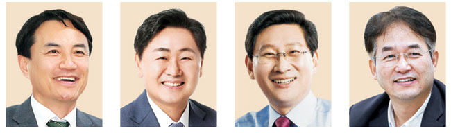 왼쪽부터 김진태 강원지사, 김관영 전북지사, 이상일 경기 용인시장, 이동환 경기 고양시장