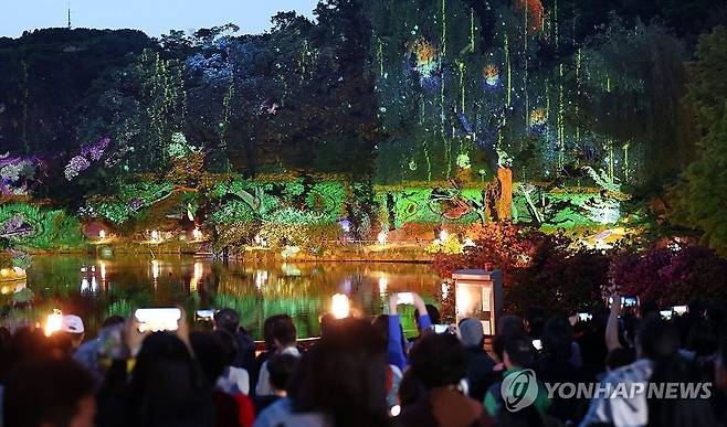 창경궁에서 열린 체험형 야간 관람 프로그램 '창경궁 물빛연화' [연합뉴스 자료사진]