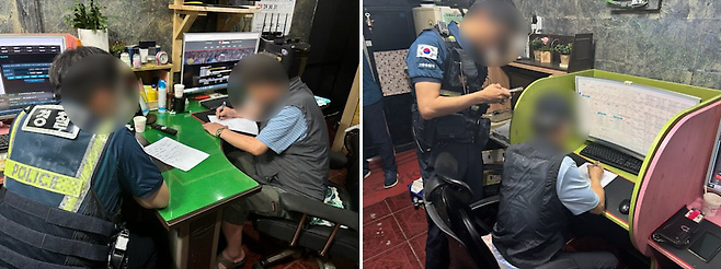 경찰에 진술서를 쓰는 업주와 이용자