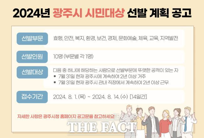 광주시 시민대상 선발 공고문