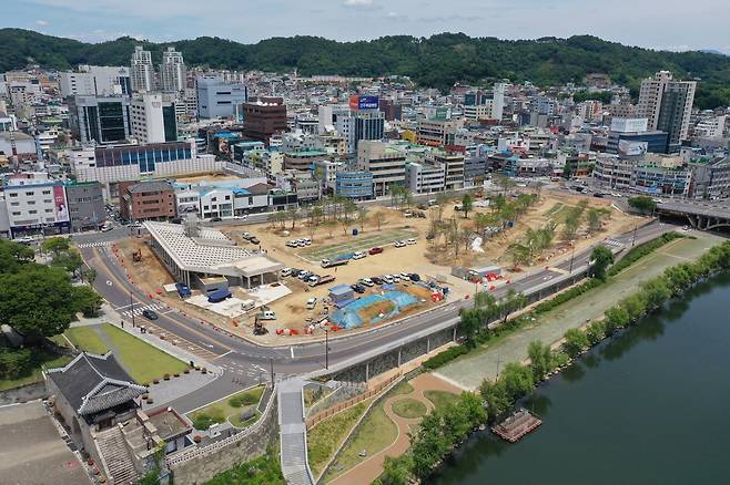 진주 촉석루 앞에 조성되는 진주대첩광장  [경남 진주시 제공. 재판매 및 DB 금지]