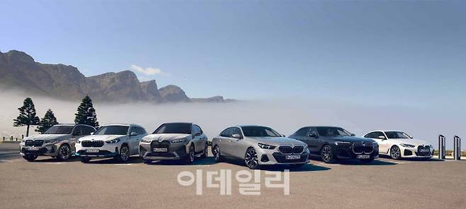 BMW가 국내에서 선보인 전기차 라인업.(왼쪽부터) BMW iX3, BMW iX1, BMW iX, BMW i5, BMW i7, BMW i4 .(사진=BMW코리아)