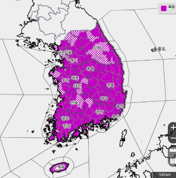 폭염특보 현황. 기상청 제공