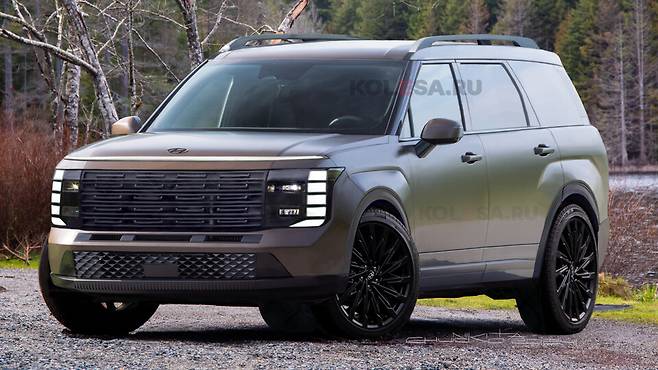 사진 : 현대차 팰리세이드 풀체인지 예상도 (출처=KOLESA.RU)