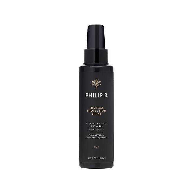 필립비 터멀 프로텍션 스프레이: 수분 보호막을 형성해 자외선과 열로 모발 단백질이 손상되는 것을 막는 워터 타입, 우디 향. 125mL 6만8천원.