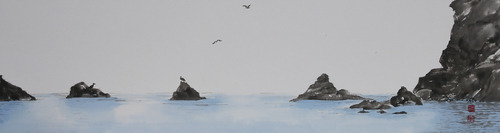 DokDo | 한지 수묵담채 | 142×38