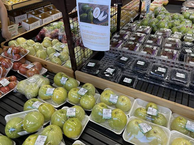 태안 로컬푸드매장에서 판매 중인 상품들. 전새날 기자