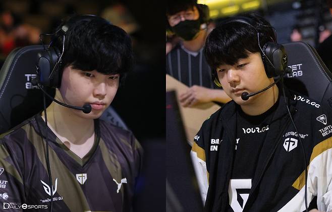 '쵸비' 정지훈(왼쪽)과 '캐니언' 김건부.