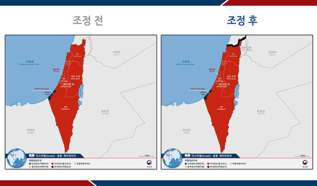 이스라엘-레바논 접경지역과 가자지구 여행금지