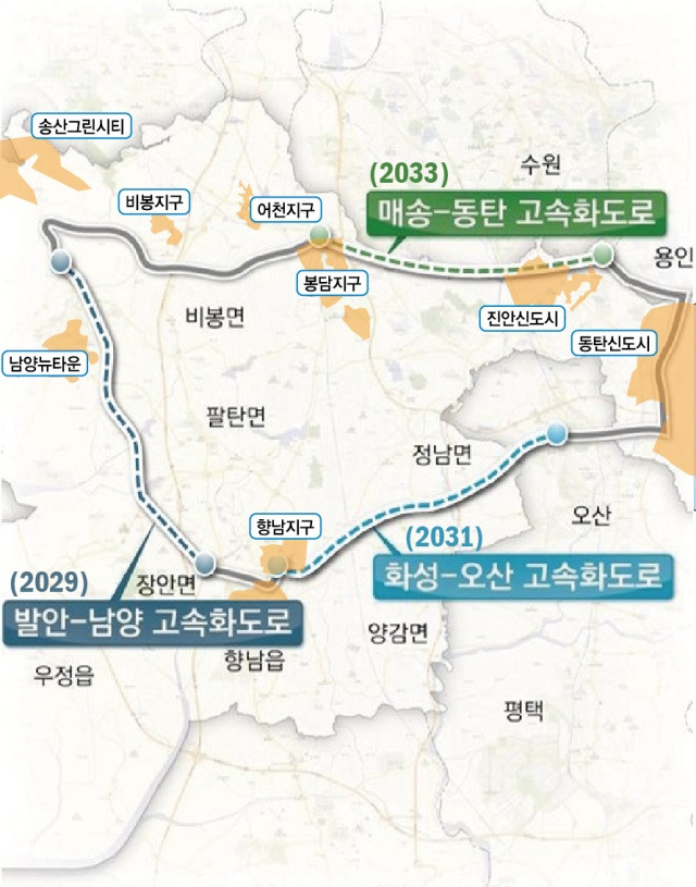 '화성 내부 순환도로망’ 노선도. / 사진제공=화성시