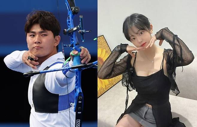 대한민국 양궁 국가대표팀 김제덕(왼쪽)과 인플루언서 쵸단 (사진=뉴시스, 쵸단 인스타그램) *재판매 및 DB 금지