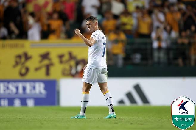 [서울=뉴시스] 프로축구 K리그1 광주FC의 아사니. (사진=한국프로축구연맹 제공) *재판매 및 DB 금지