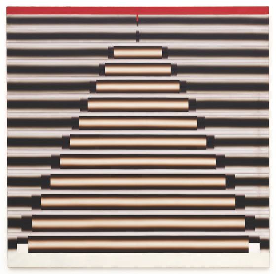 뉴욕 현대미술관(MoMA)에 소장된 이승조 추상화 ‘핵 F-G-999’(1970년) 캔버스에 유채. [사진 황인]