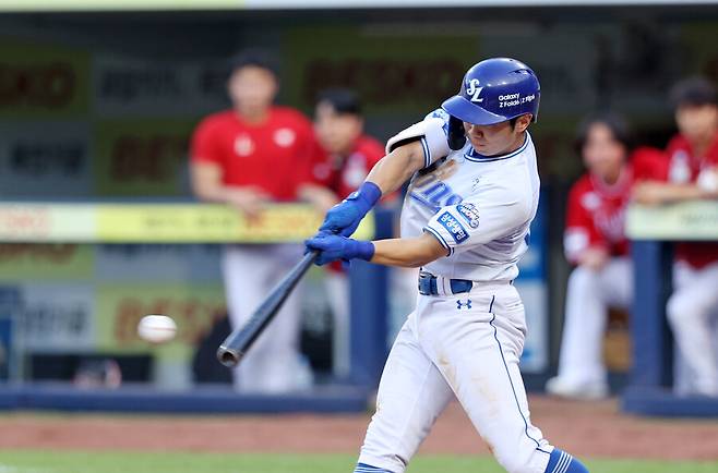 ▲ 3할 타율과 4할 출루율을 모두 기록 중인 김지찬은 팀 득점력의 폭발력을 쥐고 있는 선수로 성장했다. ⓒ삼성 라이온즈