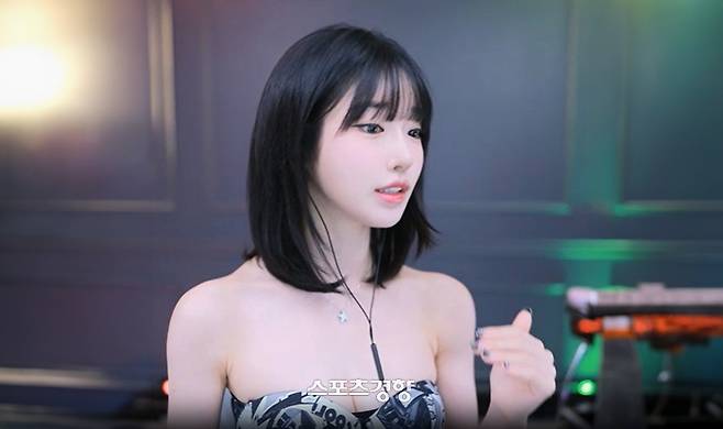 하이브 방시혁 의장과 만남을 해명하는 BJ과즙세연. 개인방송화면 캡처