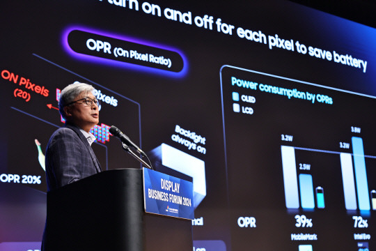 이창희 삼성디스플레이 부사장이 기조연설을 하고 있다. <디스플레이 협회 제공>