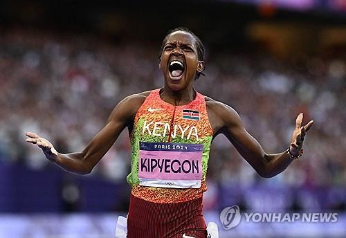 여자 육상 1500ｍ 금메달리스트인 케냐의 페이스 키프예곤 [로이터 연합뉴스 자료사진. 재판매 및 DB 금지]