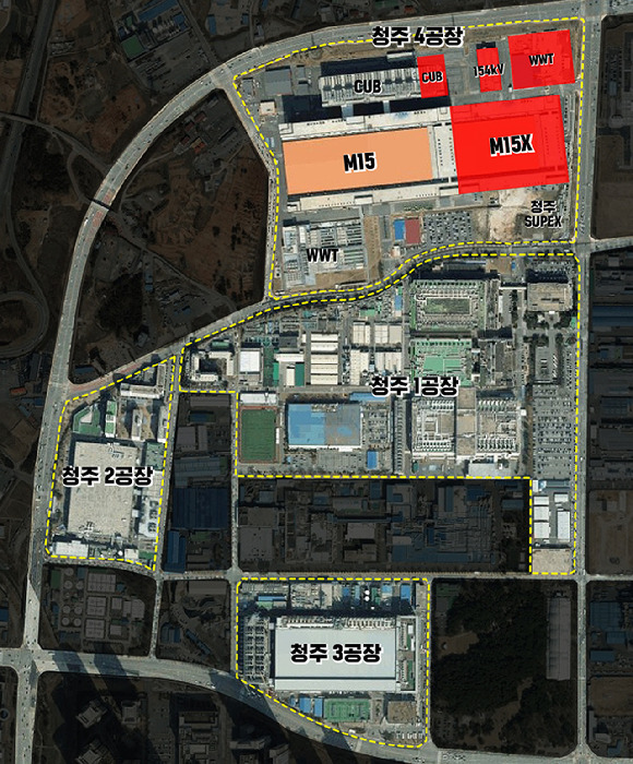 SK하이닉스 신규 팹(Fab) M15X가 건설되는 청주캠퍼스 단지도. [사진=SK하이닉스]